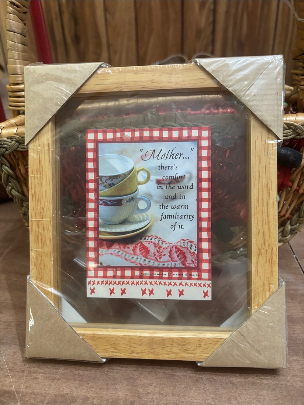Hallmark Natural Wood Frame with Red-Trimmed 'Mother' Quote